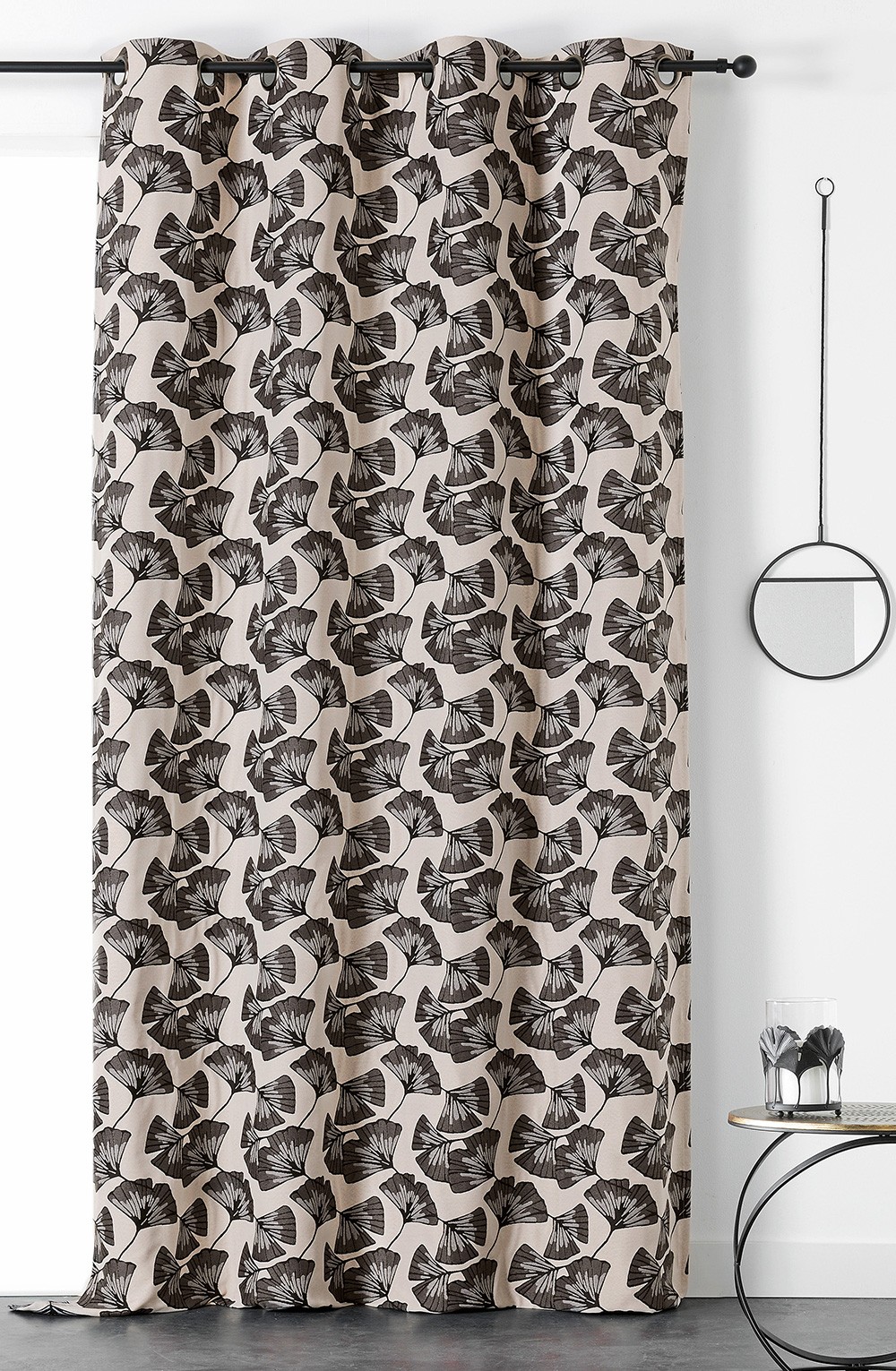 Rideaux sur mesure - Tissu Jacquard Ever Motif Ginkgo - Tissus des