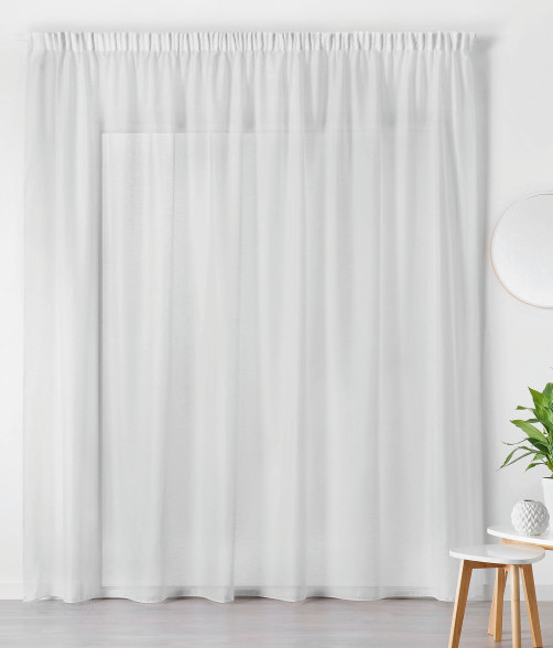 Voilage Polyester et Lin - Finition galon fronceur