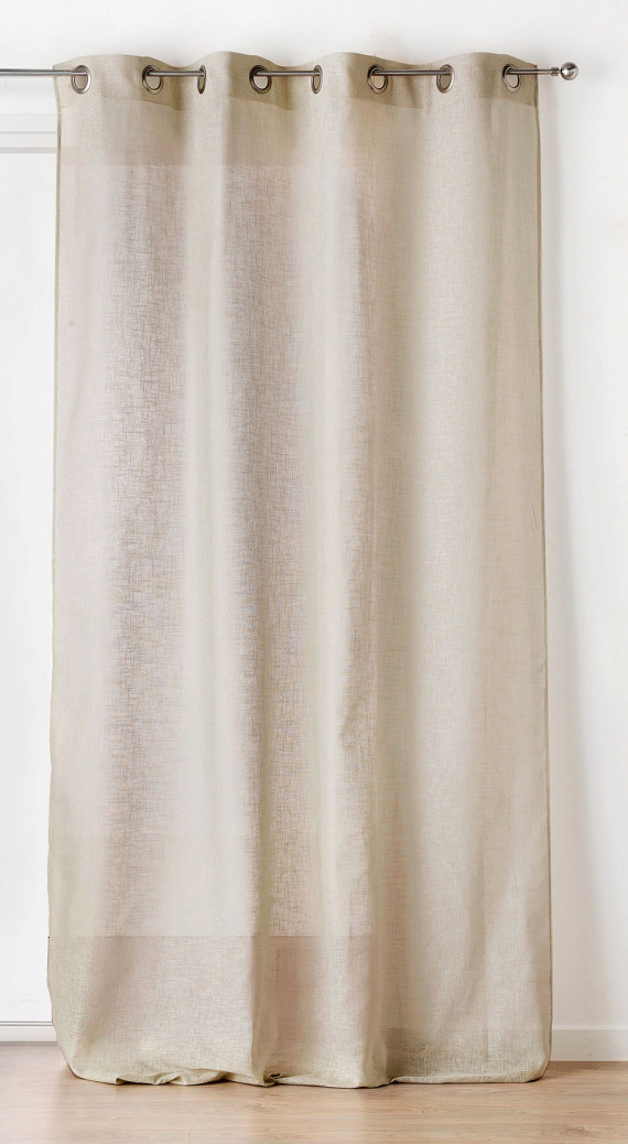 Voilage - VOILE ASPECT LIN - Tissé en France
