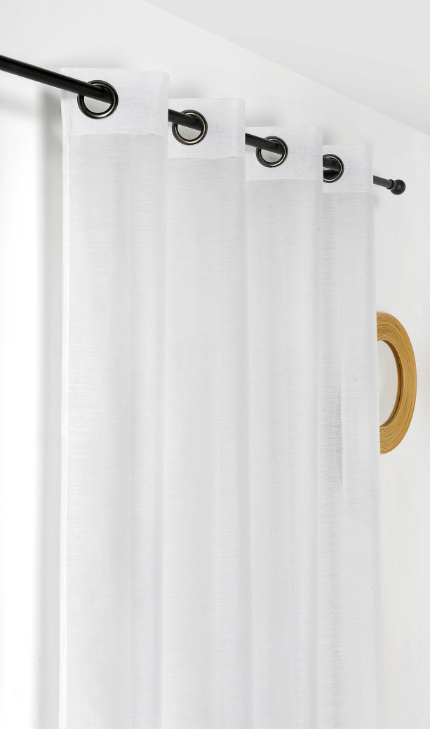 Voilage non feu M1 - Aspect poly lin