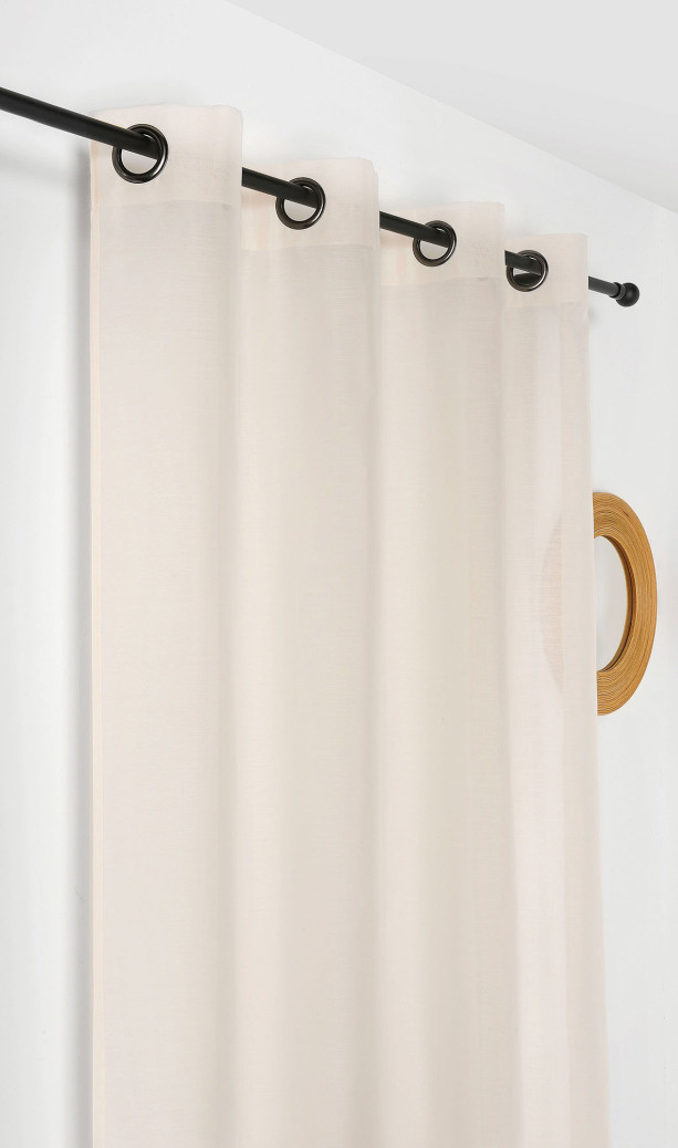 Voilage non feu M1 - Aspect poly lin
