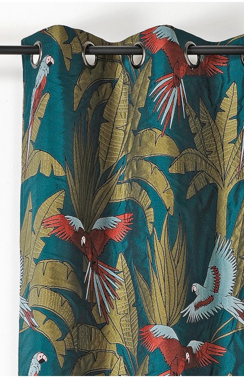 Rideau tissu motif tropical exotique imprimé - RIDEAUX ET TISSUS