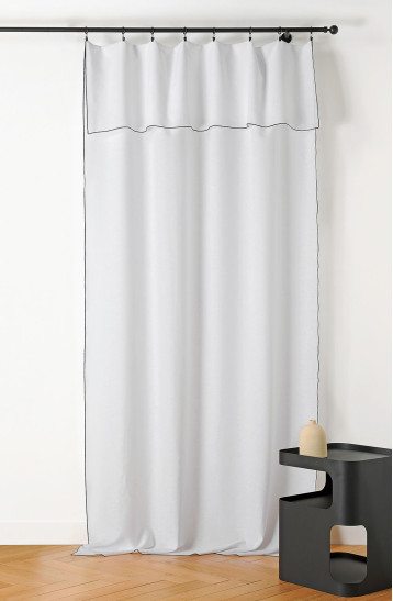 Rideau Lin lavé bourdon -...