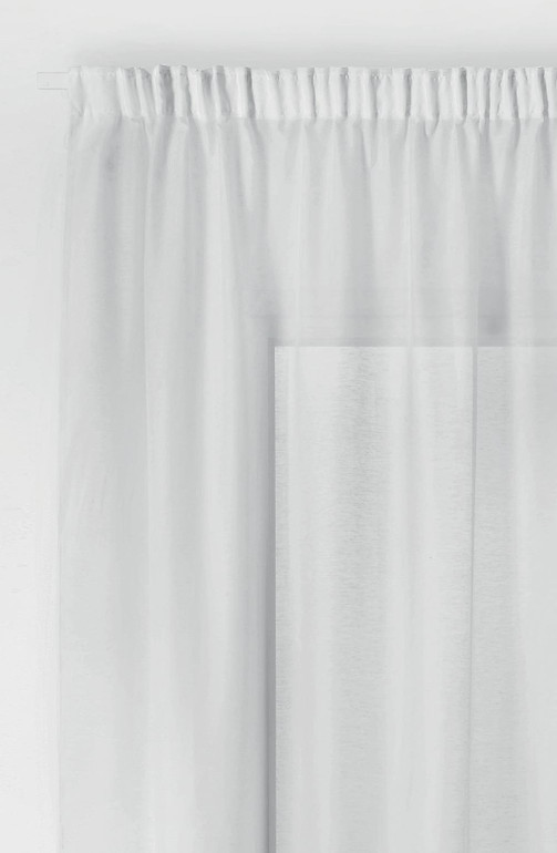 Voilage Polyester et Lin - Finition galon fronceur